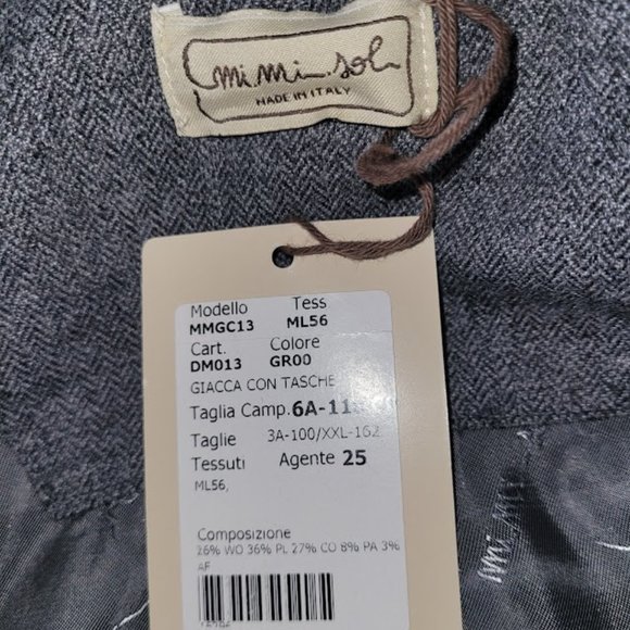 NWT Boy's Mimisol MadeinItaly Gray Herringbone Wool Blazer Jacket Sz 6 MSRP$240 - Picture 11 of 16